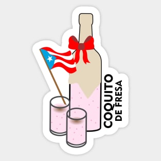 Coquito Puerto Rico Strawberry Drink Cocktail Boricua Food Sticker